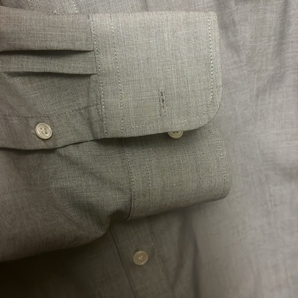 Talbots size 16 wrinkle resistant gray boyfriend shirt bottom down old money - Picture 5 of 7